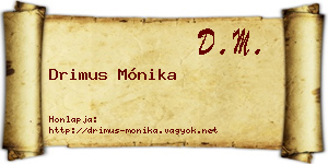 Drimus Mónika névjegykártya